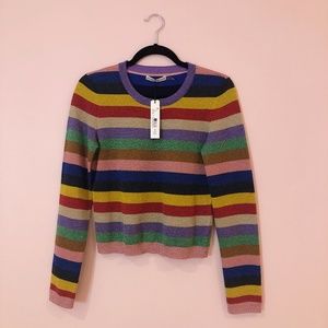 Alice + Olivia Sweaters - Alice + Olivia Rhodes Striped Rainbow Pullover Alice + Olivia Sweaters - Alice + Olivia Rhodes Striped Rainbow Pullover
